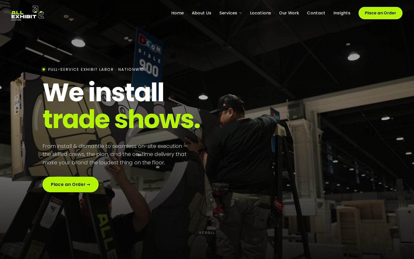 All Exhibit Solutions homepage built by Karma Group