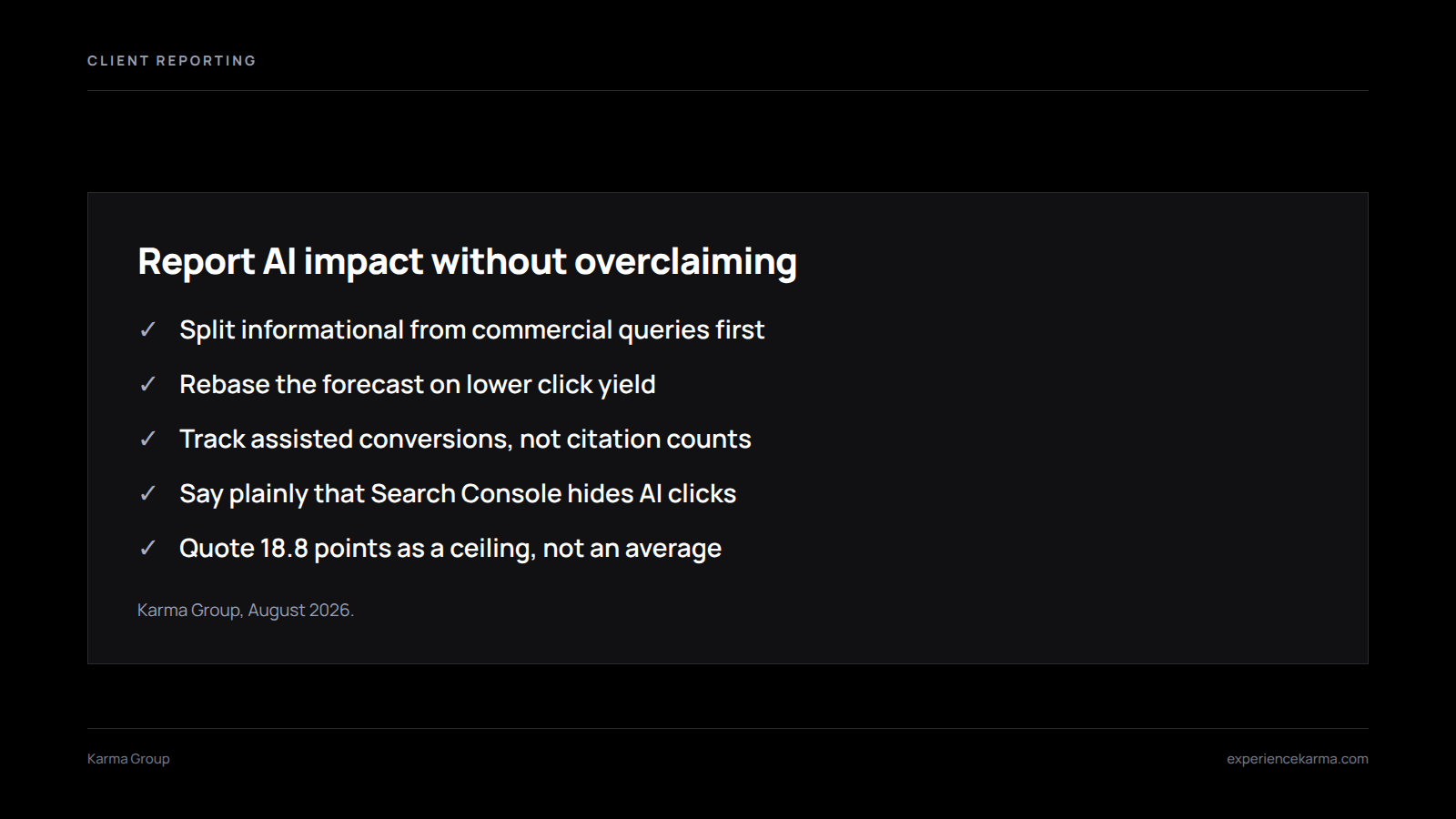Checklist for reporting AI Mode impact to clients without overclaiming
