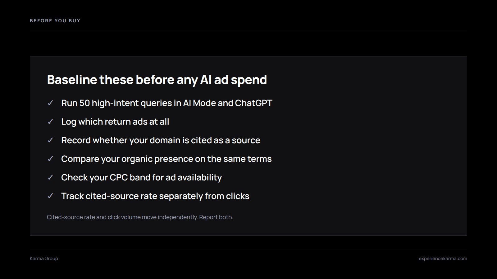Checklist for auditing AI search ads before buying paid placement in AI Mode and ChatGPT
