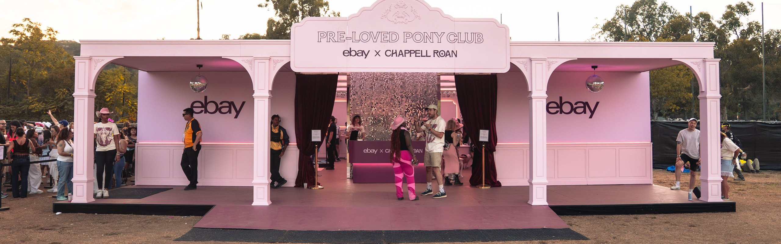 The Pre-Loved Pony Club pavilion built for eBay and Chappell Roan at the Rose Bowl