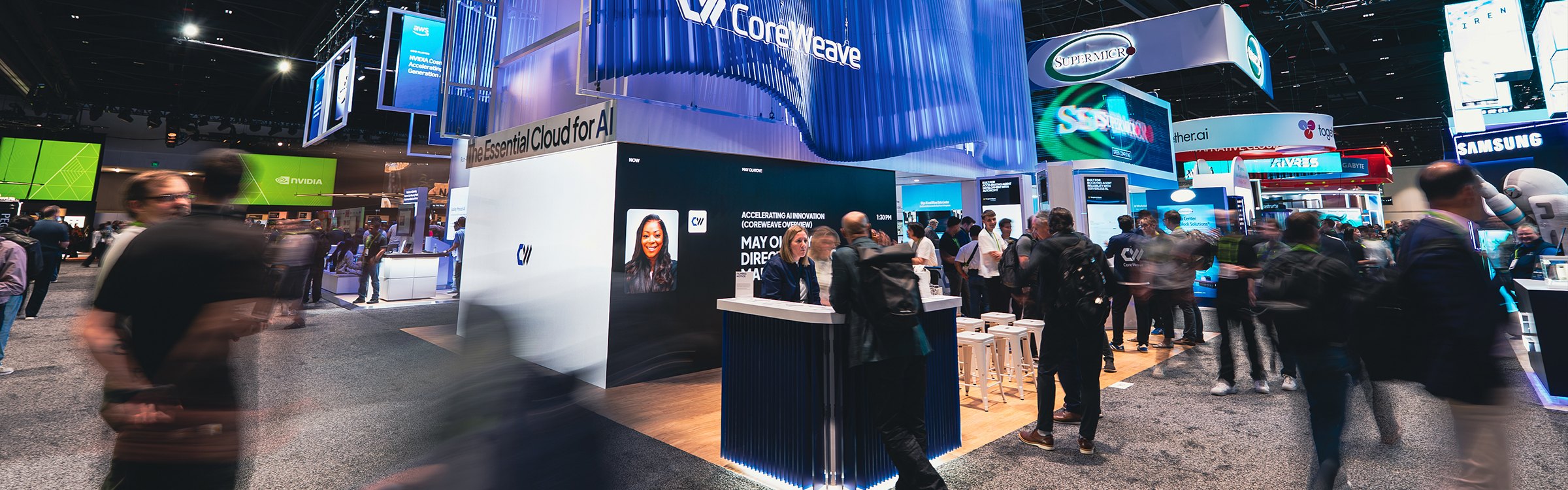 CoreWeave exhibit at GTC 2026 in San Jose