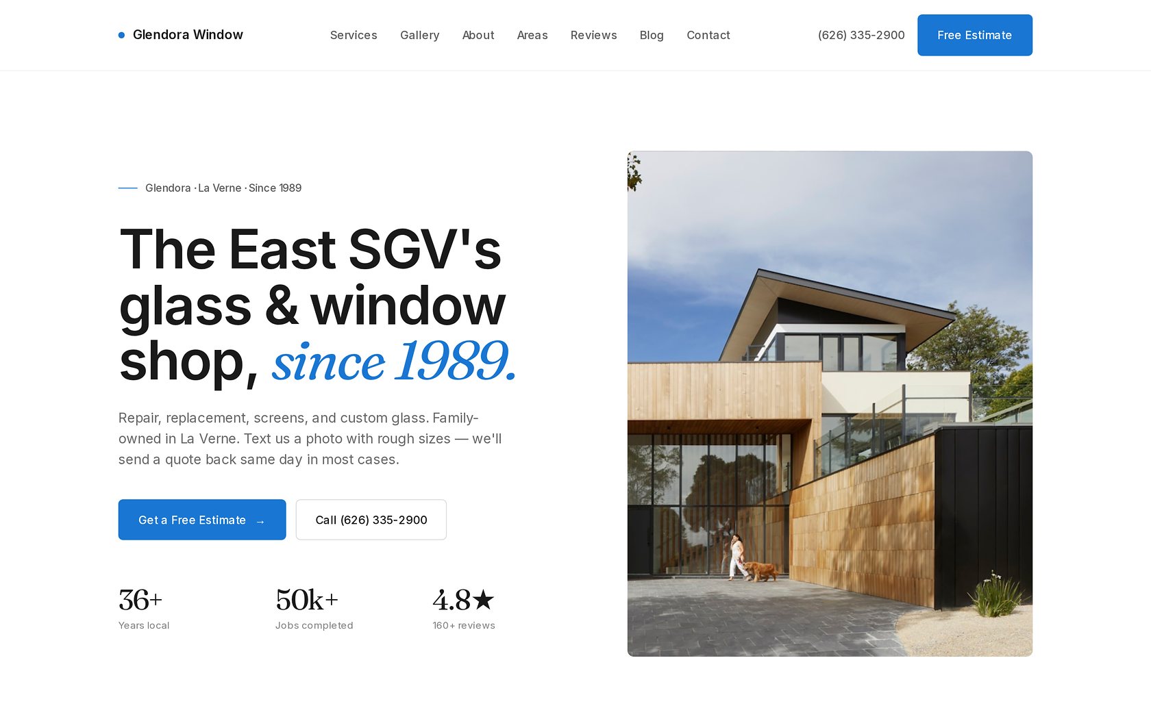 Glendora Window homepage built by Karma Group