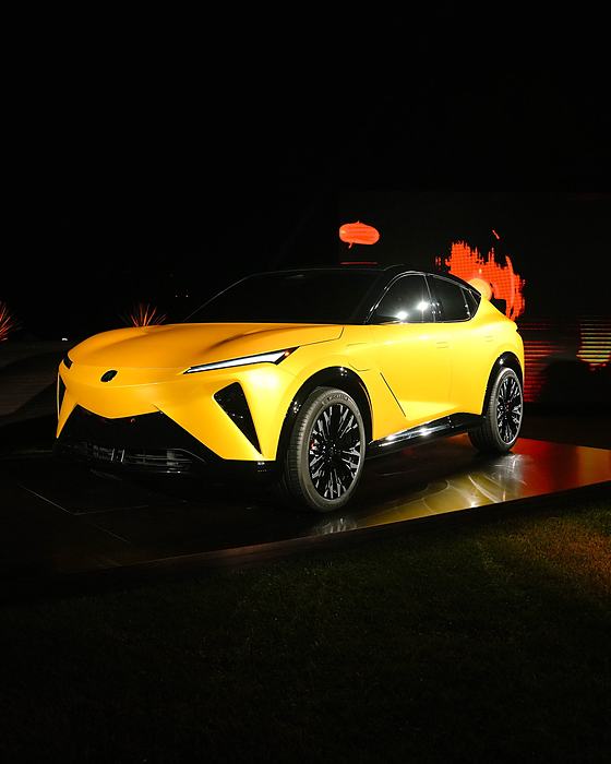 Acura RSX prototype lit at night during Monterey Car Week
