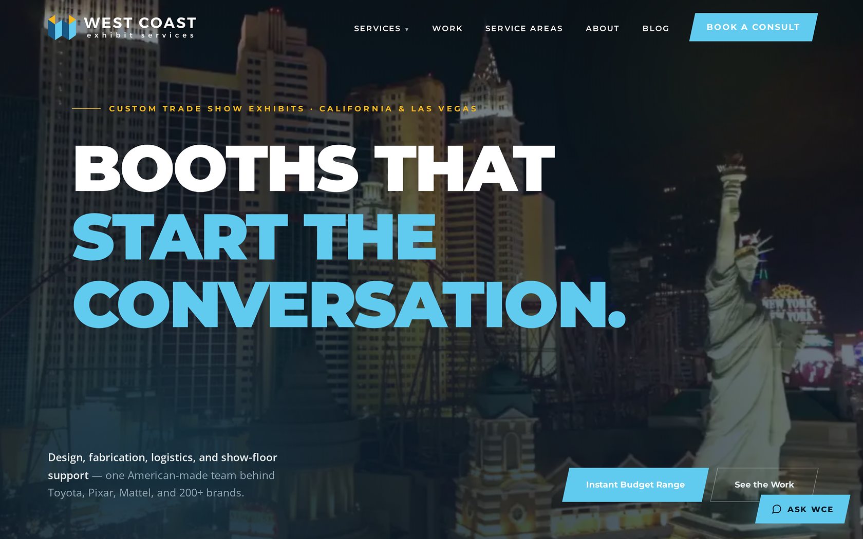 West Coast Exhibit homepage rebuilt by Karma Group
